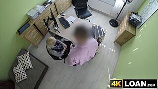 beautiful blondie bent over fucked hard in office