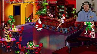 In this uncensored hentai Christmas game, bad Santa engages in doggystyle anal with cumshot