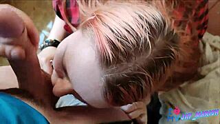 homemade pov blowjob with mature big tits licking cock in public outdoor amateur setting