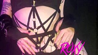 Big ass egirl in lingerie posing close up.