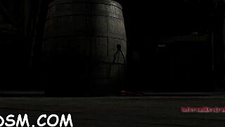 Brunette Slave Rides Huge Toy