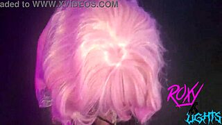 Big ass egirl in lingerie posing close up.