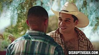 Black Cowboy Fucks White at Camp