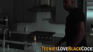 Teen gets pounded doggystyle by black stud