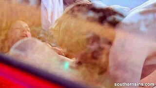 Fat couple fingering and blowjob in the van!