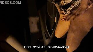 milf karina and lucas ask strangers for help without panties