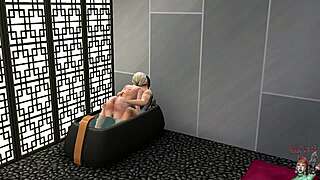 Blonde shemale fucks in gym and bath