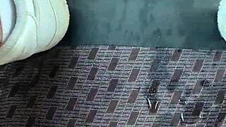 i feel so naughty pissing against my car seat