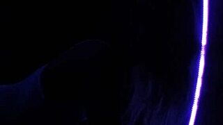 I had intense sex with Carrie B, her small tits glowing in blacklight