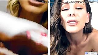 Cherie DeVille and Emma Hix share intimate lesbian moments on webcam, reaching intense orgasms