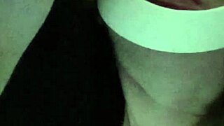 Petite Girl Caresses Breasts Through Shirt