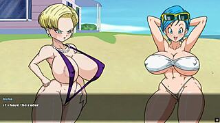 Pussy running a razor and fuck the monster in an hentai game
