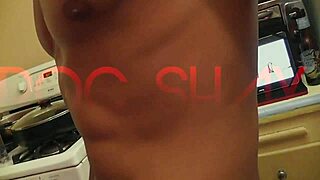 Bold anal cumshot drips on ass close up