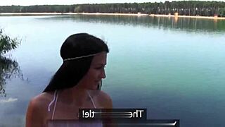 feeling the intense pleasure as trimmed euro amateur lesbians dive into each other's wet pussies outdoors in homemade setting