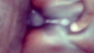 Fucking Bae In Ebony Cowgirl Ride With Creampie Close-Up