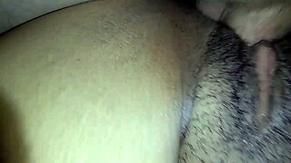 My boyfriend's throbbing cock slides deep into my wet pussy while our friend watches