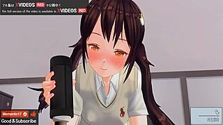 3D Anime Jerking with Sex Toy and Cumshot in HD
