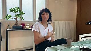 cute sasha teases before touching herself