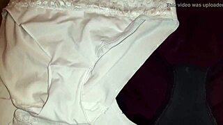 Big Cumshot Lands In Friend's Thong During Masturbation