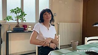 cute sasha teases before touching herself