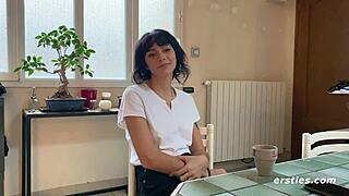 cute sasha teases before touching herself