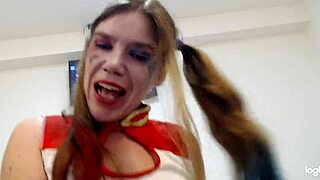 Harley Quinn Masturbates To Orgasm While Fucking In Halloween Costume With Amateurs