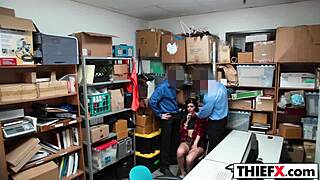 Teen Blowjobs Burglar In Office To Gain Freedom