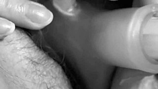 mature lesbians explore new toy at home