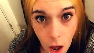 Watch this pretty trans teen tease her cock in pov!