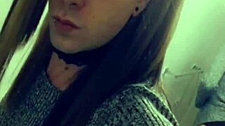 Watch this pretty trans teen tease her cock in pov!