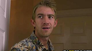 danny d watches the redhead suck his cock