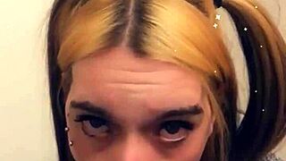 Watch this pretty trans teen tease her cock in pov!