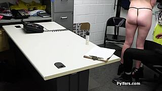 thicc blonde, are you teasing that horny officer at work? do you spy on him too?