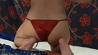 indian girl flim: priyanshi sharma in blue saree and red panty sex toy and dildo fucking_CHOICES