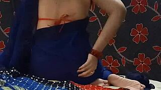 Priyanshi Sharma in saree and panties making loud sounds