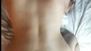 Latina milf rides cowgirl style with her pussy exposed