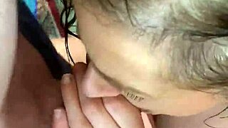 milf amateur sucking down all my cum at home