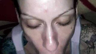 Wife gags on monster cock in POV deepthroat sucking