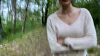 Intimate outdoor blowjob