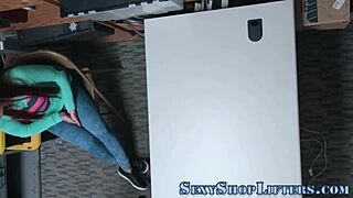 Teen thief throats cop's cock wildly!