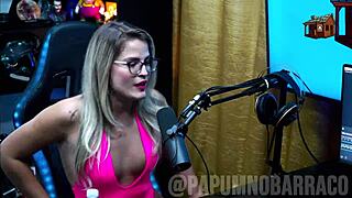 She got naked for the presenter, showed her natural tits and bent over nicely - Bruna Carlos