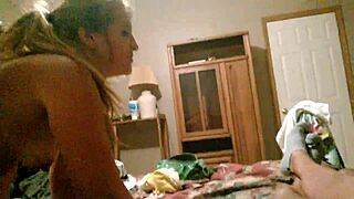 Cum swallowing slut dominates cock