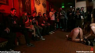 Huge tits blonde punished with intense anal in public