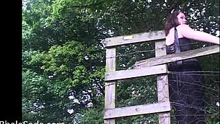 British Babe Strips Nude Outside In European Countryside