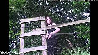 British Babe Strips Nude Outside In European Countryside