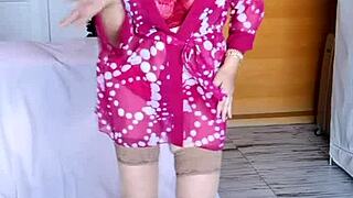 mariaold teases big tits and holes for cock