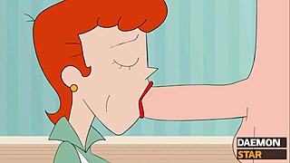 Dexter's mom rides cowgirl in anime hentai creampie scene