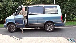 European slut receives her twat eaten by a client at a highway rest area in missionary sex Coke