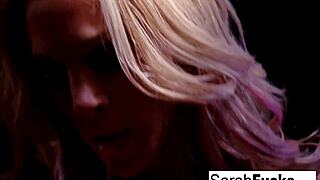 tattooed milf sarah stuffs her pussy with a red toy and masturbates solo