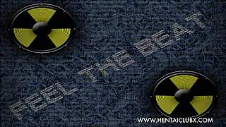 Nude anime characters relax on ecchi beach with music.